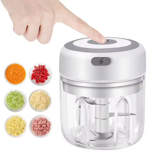 🔌 Mini Hachoir Électrique Multifonction Rechargeable – Coupe Légumes, Fruits & Viande
