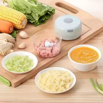 🔌 Mini Hachoir Électrique Multifonction Rechargeable – Coupe Légumes, Fruits & Viande