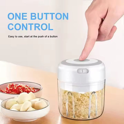 🔌 Mini Hachoir Électrique Multifonction Rechargeable – Coupe Légumes, Fruits & Viande